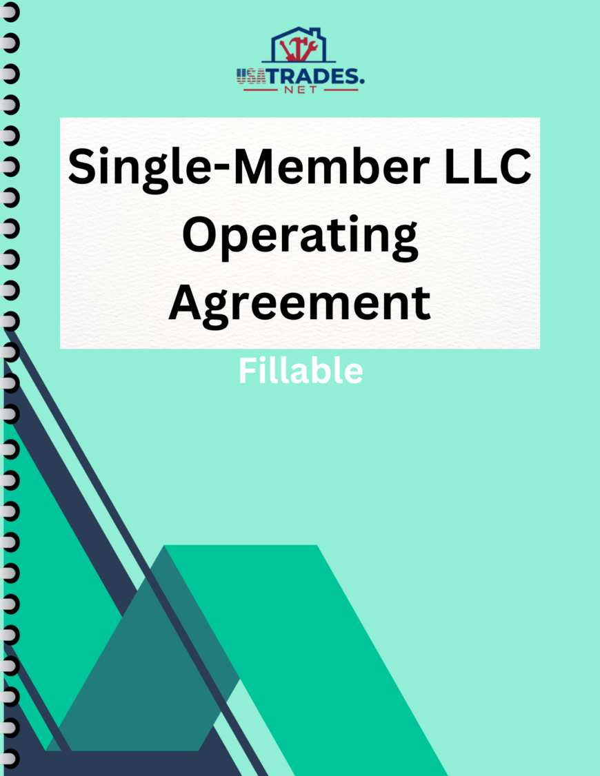 Single Member LLC Agreement Cover